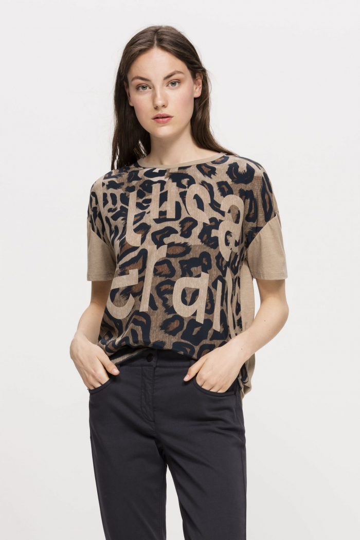 Luisa Cerano T-Shirt with Animal Print