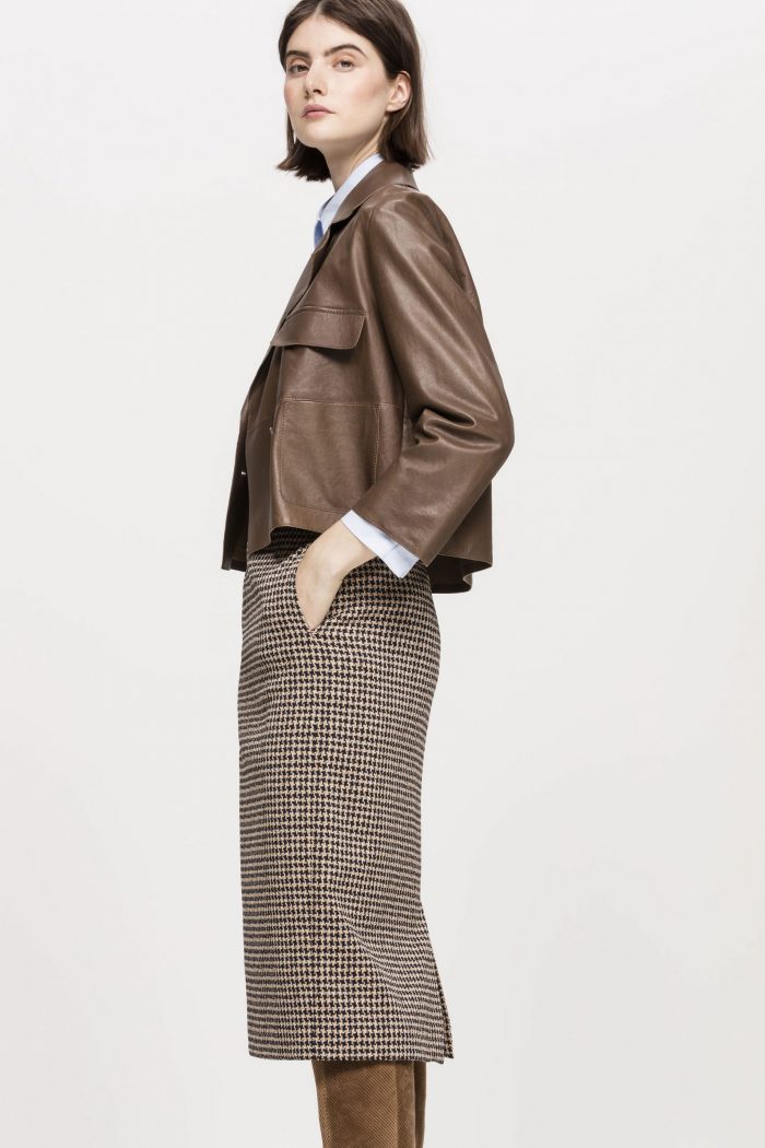 Luisa Cerano Skirt with Houndstooth Pattern